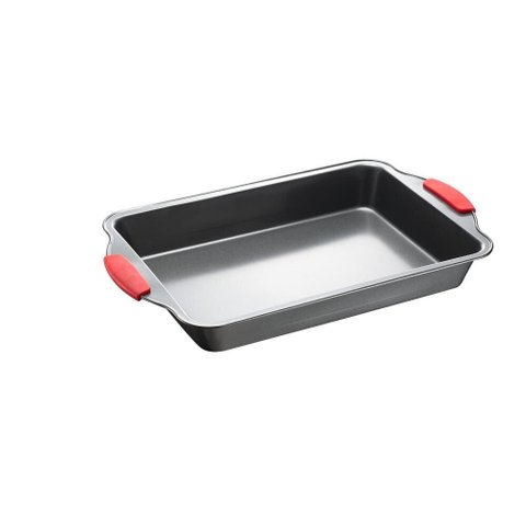 Assadeira Aço e Silicone Retangular Cinza 24cm - A\CASA