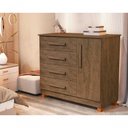 Ver imagem 1 de Cômoda Grécia com Sapateira Lateral – 4 Gavetas Amplas e Design Moderno