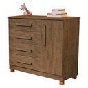 Ver imagem 2 de Cômoda Grécia com Sapateira Lateral – 4 Gavetas Amplas e Design Moderno
