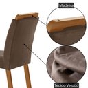 Ver imagem 5 de Mesa de Jantar Copper 180cm Tampo MDF Vidro Canto Copo com 6 Cadeiras Madeira Athenas