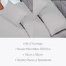 Kit 2 Fronhas 70cm X 50cm Soft Par Capa para Travesseiro Envelope 180 Fios Colorida Cinza - 3
