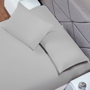 Kit 2 Fronhas 70cm X 50cm Soft Par Capa para Travesseiro Envelope 180 Fios Colorida Cinza