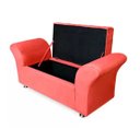 Ver imagem 3 de Kit Cabeceira Geovana e Calçadeira Veneza Solteiro 100cm Suede Renascer Decor:Vermelho