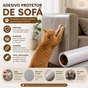 Ver imagem 5 de Adesivo Protetor para Sofá e Móveis Anti Arranhões de Gatos e Cães Rolo 3 Metros