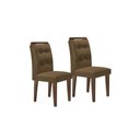 Ver imagem 1 de Cadeira Sala de Jantar Imperatriz Madeira Kit 2 Un Capuccino/Veludo Capuccino - Rufato