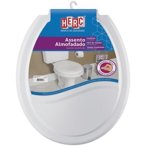 Assento Sanitário Almofadado Cinza Claro - Herc