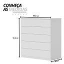 Ver imagem 2 de Comoda para Quarto 5 Gavetas Compacta Branco