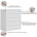 Ver imagem 3 de Comoda para Quarto 5 Gavetas Compacta Branco