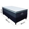 Cama Box Solteiro Colchão Molas Ensacadas Pillow Top Maximus 88x188x67cm Cinza / Preto Gazin - 2