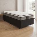 Ver imagem 2 de Cama Box Solteiro Colchão Molas Ensacadas Pillow Top Maximus 88x188x67cm Cinza / Preto Gazin