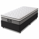 Ver imagem 1 de Cama Box Solteiro Colchão Molas Ensacadas Pillow Top Maximus 88x188x67cm Cinza / Preto Gazin
