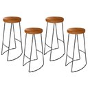 Ver imagem 1 de Kit 4 Banquetas Altas para Cozinha Estilo Industrial Aura D09 Peroba - Mpozenato
