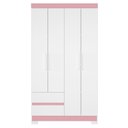 Ver imagem 2 de Guarda Roupa Solteiro Olímpia 4 Portas 2 Gavetas Quadriflex Branco/rosa - Móveis Albatroz