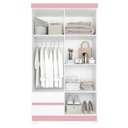 Ver imagem 3 de Guarda Roupa Solteiro Olímpia 4 Portas 2 Gavetas Quadriflex Branco/rosa - Móveis Albatroz