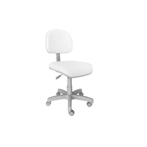 Cadeira Secretária Branca Base Cinza Giratória Home Office