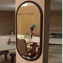 Ver imagem 1 de Espelho Oval Decorativo para Sala 90x45cm - Tabaco