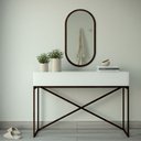 Ver imagem 2 de Espelho Oval Decorativo para Sala 90x45cm - Tabaco