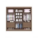 Ver imagem 2 de Guarda Roupa Cristal Casal 3 Portas Ripado 6 Gavetas com Pés D' Doro Castanho/Off White/Ripado