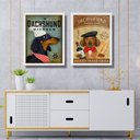 Ver imagem 1 de Kit 2 Quadros para Cozinha Dachshund 33x24cm - com Vidro:moldura Branca