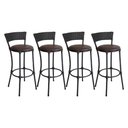 Ver imagem 1 de Conjunto de 4 Banquetas Alta Forts 1 Lugar Aço Carbono Preto com Marrom Acesse Móveis