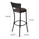 Ver imagem 4 de Conjunto de 4 Banquetas Alta Forts 1 Lugar Aço Carbono Preto com Marrom Acesse Móveis
