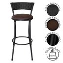 Ver imagem 6 de Conjunto de 4 Banquetas Alta Forts 1 Lugar Aço Carbono Preto com Marrom Acesse Móveis