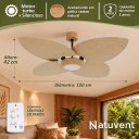 Ver imagem 6 de Ventilador de Teto Natuvent Dahlia LED 4 Pás Palha Natural