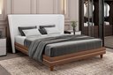 Ver imagem 1 de Cabeceira com Cama Yasmin Luxo King Linho Claro/corino Caramelo Quale Quale