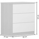 Ver imagem 2 de Mesa de Cabeceira 028 Cinamomo Off White 3 Gavetas Móveis Valverde