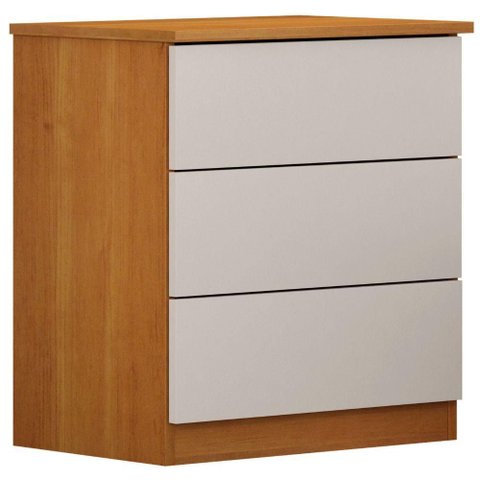 Mesa de Cabeceira 028 Cinamomo Off White 3 Gavetas Móveis Valverde