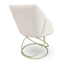 Ver imagem 5 de Poltrona Luxo Alana Bouclê Bege Base Luxo Dourado - Pallazio