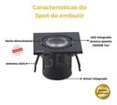Ver imagem 3 de Kit 8 Spot para Móvel Led 1w Kit 2 Unidades Gesso Madeira - Preto