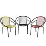 Conjunto 3 Cadeiras Eclipse de Área,Fibra Sintética, Artesanal, cores Diversas - PANERO 08 - 3