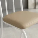 Ver imagem 4 de Kit 4 Cadeiras Ubatuba Corino Creme Tubo Branco