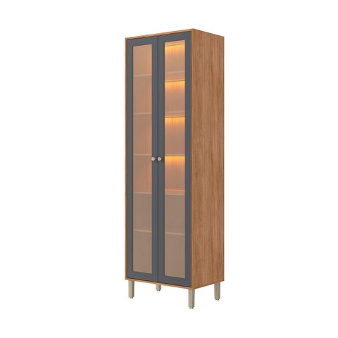 Cristaleira Reflecta com Led e 2 Portas