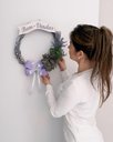 Ver imagem 3 de Enfeite de Porta de Entrada Guirlanda de Flores Lilás 40cm