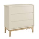 Ver imagem 4 de Dormitório Infantil Classic 2 Portas, Cômoda 3 Gavetas, Berço Areia Fosco com Pés Madeira