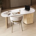 Ver imagem 2 de Mesa Escrivaninha Organica 4 Gavetas 183 cm Carvalho Branco Artany