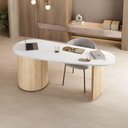 Ver mais imagens de Mesa Escrivaninha Organica 4 Gavetas 183 cm Carvalho Branco Artany