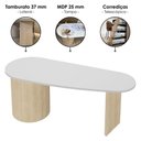Ver imagem 4 de Mesa Escrivaninha Organica 4 Gavetas 183 cm Carvalho Branco Artany