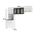 Ver imagem 2 de Cozinha Compacta Aço 3 Peças com Armário para Forno-micro-ondas Multimóveis Cr20367 Branco-preto