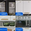 Ver imagem 5 de Cozinha Compacta Aço 3 Peças com Armário para Forno-micro-ondas Multimóveis Cr20367 Branco-preto