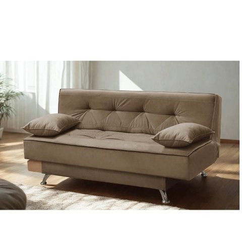 Sofá Cama 1,80m Flórida Suede Cappuccino Mirra Decor
