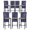 Ver imagem 1 de 7 Banquetas em Alumínio Roma Preta Corda Náutica Tecido 8