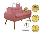 Ver imagem 5 de Kit 02 Poltronas + Sofá 2 Lugares com Puff Opala Balaqui Cor:rosa