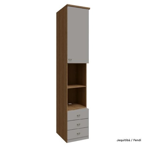 Modulado Lateral 01 Porta com 245cm de Altura 03 Gaveta Setiba - Jequitibá/fendi