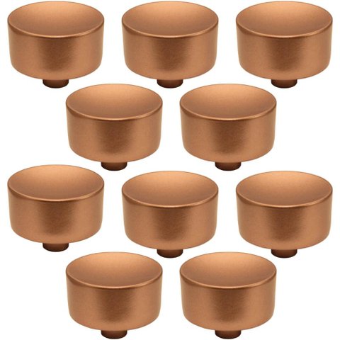 Conjunto de 10 Puxadores 194 Yuma Ponto Cobre para Móveis Armários e Gavetas