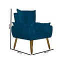 Ver imagem 2 de Kit 2 Poltronas Decorativas Opala com Puff Redondo Azul - Visa Decor