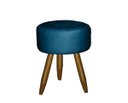 Ver imagem 3 de Kit 2 Poltronas Decorativas Opala com Puff Redondo Azul - Visa Decor