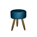 Ver imagem 3 de Kit 2 Poltronas Decorativas Opala com Puff Redondo Azul - Visa Decor